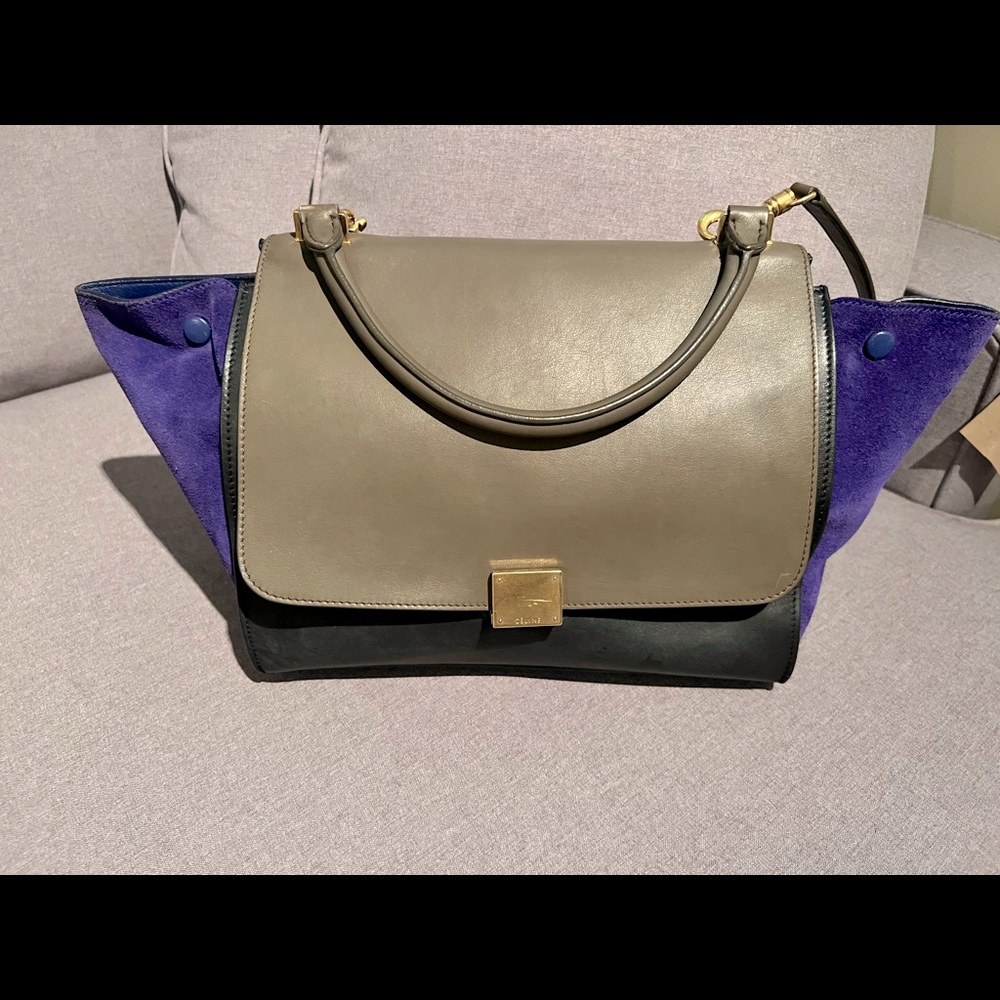 CELINE Tricolor Medium Trapeze Bag